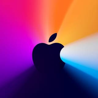 iPhone logo blue red wallpaper