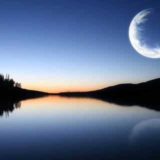 Sunset moon wallpaper