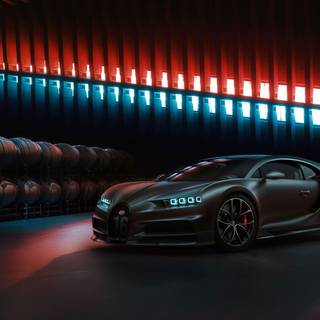 Bugatti neon wallpaper