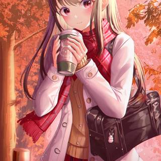 Anime girl cafe wallpaper