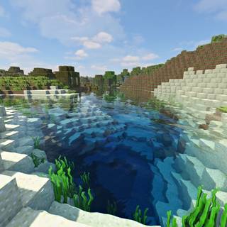 Minecraft realistic water wallpaper