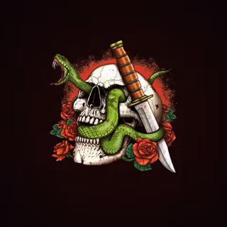 Snake and knife wallpaper