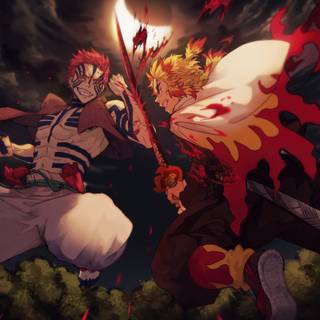 Rengoku aesthetic desktop wallpaper