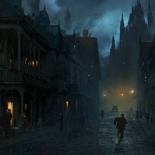 Victorian London wallpaper