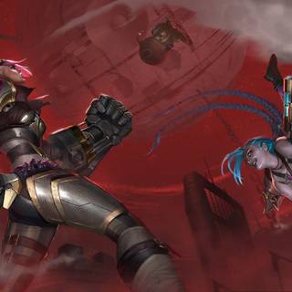 Jinx and Vi wallpaper