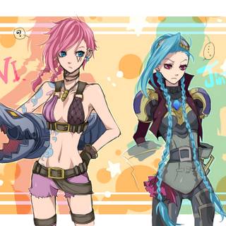 Jinx and Vi wallpaper