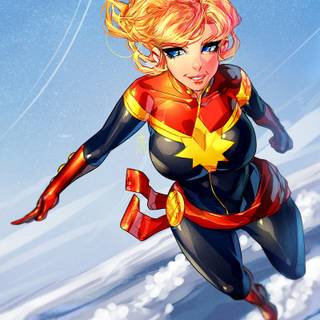 Blonde girl superhero wallpaper
