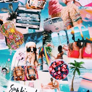 iPhone summer collage wallpaper