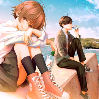 Korean cartoon couple wallpaper