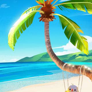 Beach painting wallpaper