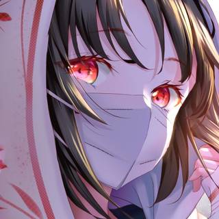 Cute mask girl anime wallpaper