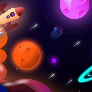 Cartoon planet wallpaper