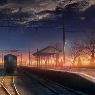 Japanese anime train wallpaper