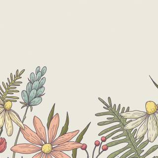 Drawn flowers wallpaper