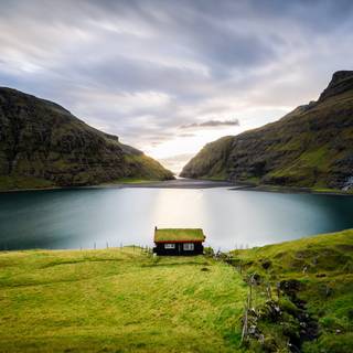 Island cabin wallpaper