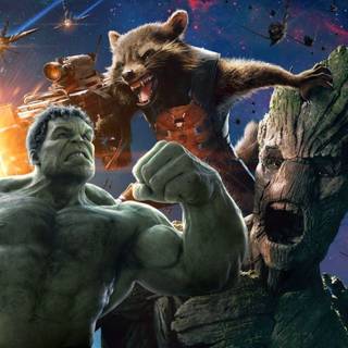 Groot and Hulk wallpaper