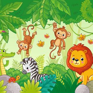 Zoo cartoon wallpaper