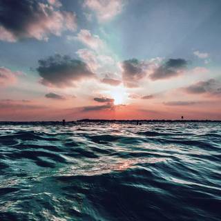 Summer aesthetic blue wallpaper