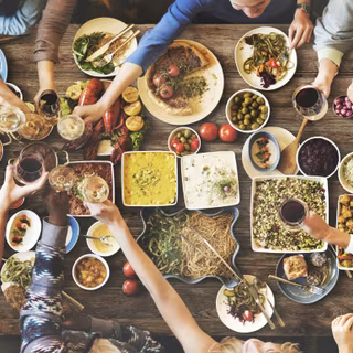 Dinner party wallpaper