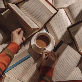 Brown book aesthetic wallpaper