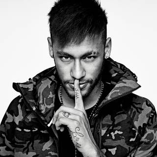 Neymar black and white wallpaper