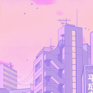 Tokyo purple aesthetic wallpaper