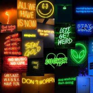 Aesthetic laptop neon wallpaper