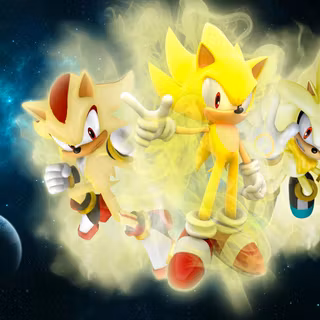 Super Sonic Super Silver and Super Shadow wallpaper