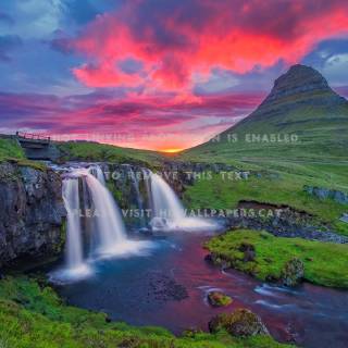 Colorful waterfalls wallpaper