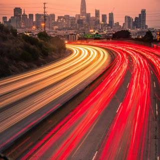 Highway night traffic phone wallpaper