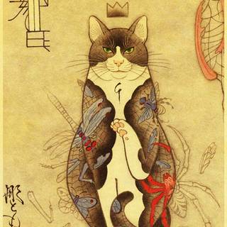 Samurai cat wallpaper