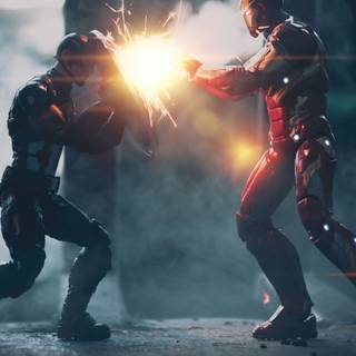 Iron Man and Captain America 4k wallpaper