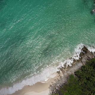 Summer beach aerial view wallpaper
