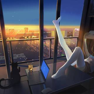 Lazy anime HD wallpaper