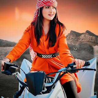 Girl riding bike wallpaper