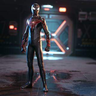 Miles Morales PS5 dark 4k wallpaper