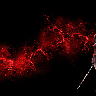 Dark red PC anime wallpaper