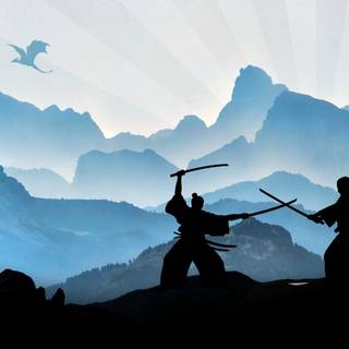 Blue samurai wallpaper