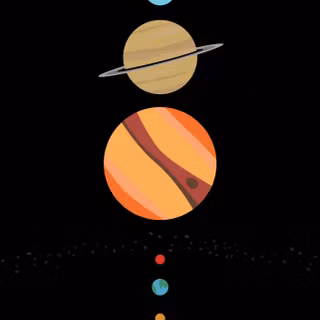 Minimal Solar System iPad wallpaper