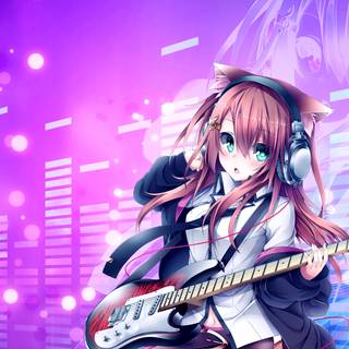 Gaming purple girl wallpaper