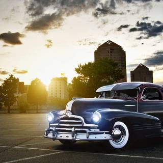 Retro sunset cars wallpaper