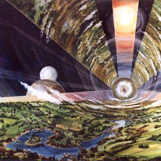 Sci fi art retro wallpaper