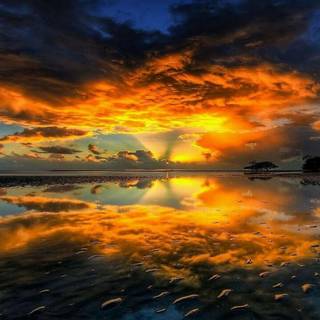 Orange river sunset wallpaper