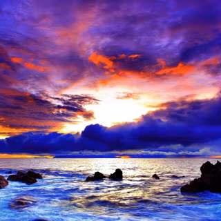 Beautiful sea sunset wallpaper