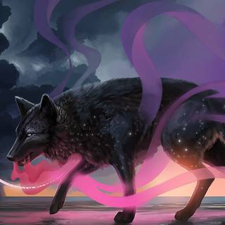 Purple wolves wallpaper