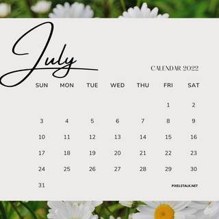July 2022 calendar wallpaper