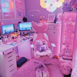 Kawaii gaming room wallpaper