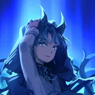 Blue aesthetic anime desktop wallpaper