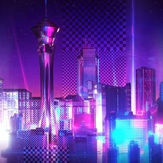 Purple skyline wallpaper