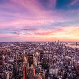 Purple skyline wallpaper